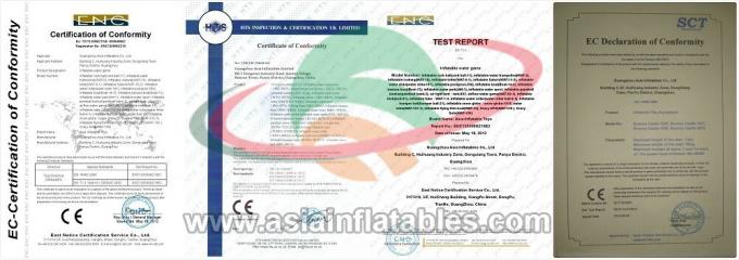 Isola di galleggiamento gonfiabile della tela cerata del PVC dell'arancia 0.9mm per gli sport acquatici