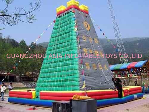 Gaint Inflatable Green Pyramid Rock Climbing Mountain For Business
