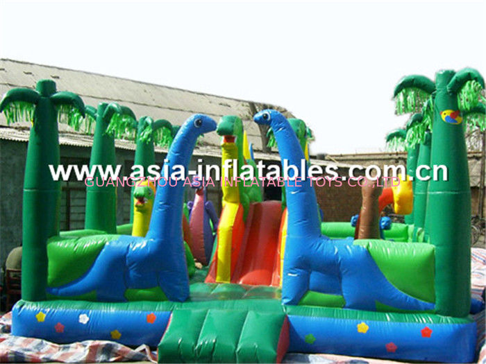Outdoor Inflatable Amusement Funfair In Jungle Theme Design For Sale