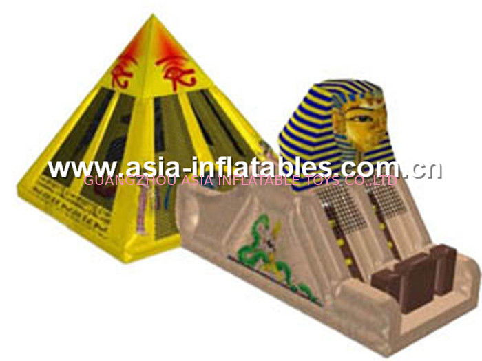Inflatable Piramid And Pharaoh Funland / Funcity For Outdoor Chilren Trampoline Park