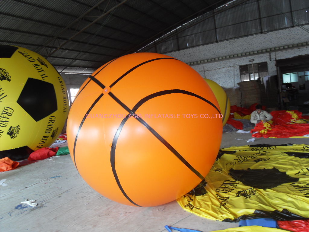 Custom 0.18mm Pvc Basketball Helium Balloon Advertising Inflatables For Promotion