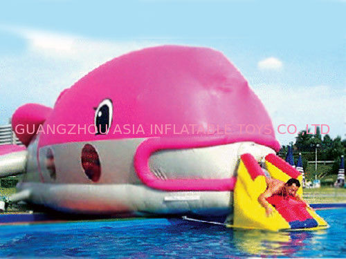 Water Floating Games, Inflatable Obstacle Course In Pink Whale Model