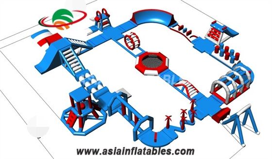 Parco gonfiabile dell'acqua del PVC dello stagno blu 30M 0.6mm di colore